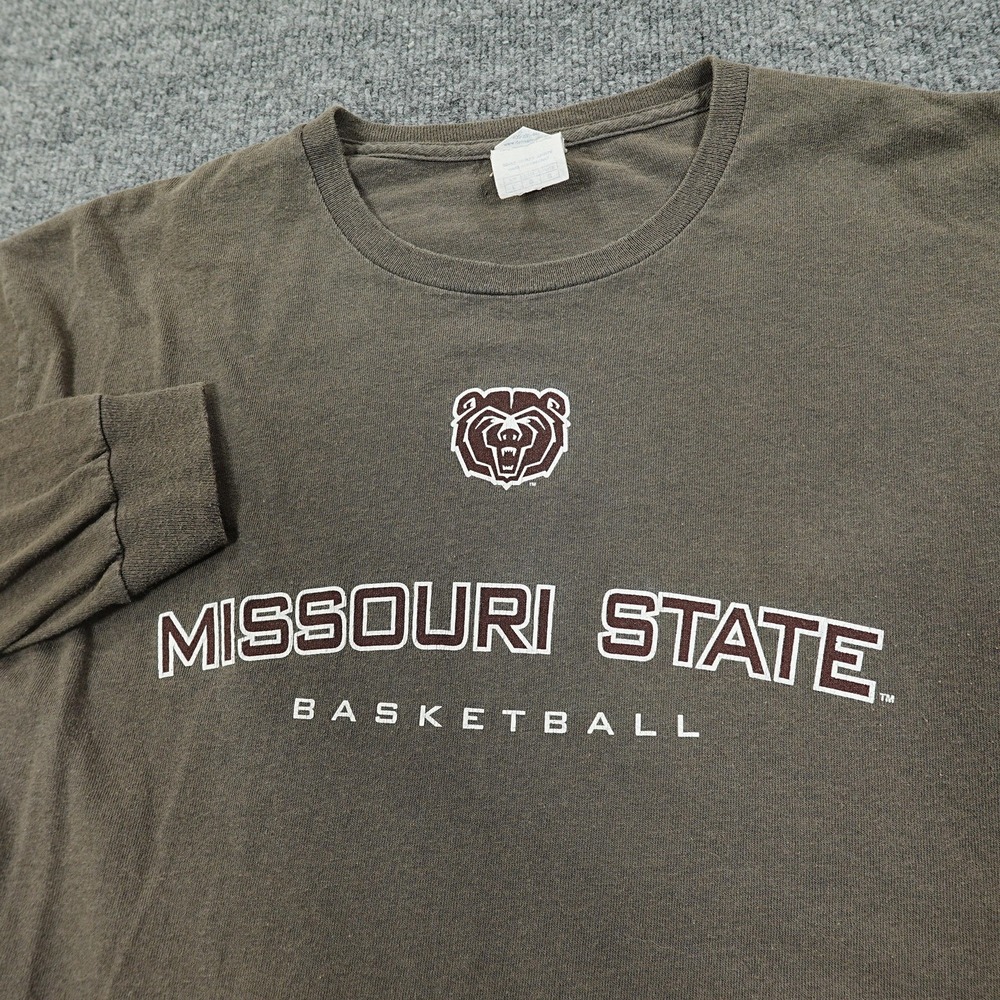 Missouri State Bears Shirt Mens Large Gray Long Sleeve NCAA Basketball Delta